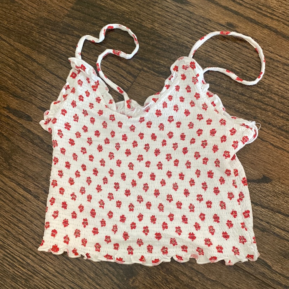 rouched cami floral crop top